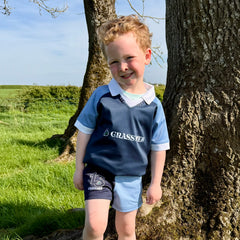 GRASSMEN Sky Blue, Navy & White - Kids Unisex Rugby Top