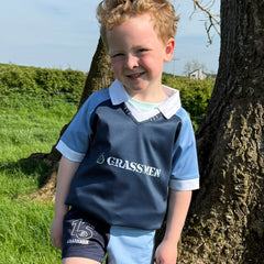 GRASSMEN Sky Blue & Navy - Kids Unisex Harlequin Two Toned Shorts