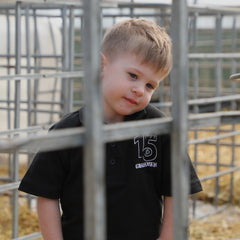 "15 Years of GRASSMEN" Kids Black Anniversary Polo Shirt