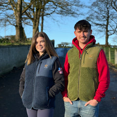 "GRASSMEN" Adults Navy Sherpa Fleece Gilet