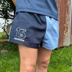 GRASSMEN Sky Blue & Navy - Adult Unisex Harlequin Two Toned Shorts