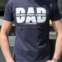 DAD - Farmer. Fixer. Legend. Novelty Adults Navy T-Shirt