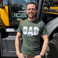 DAD - Farmer. Fixer. Legend. Novelty Adults Bottle Green T-Shirt