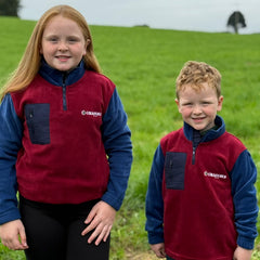 GRASSMEN Kids Sherpa 1/4 Zip Polar Sherpa Fleece Burgundy & Navy