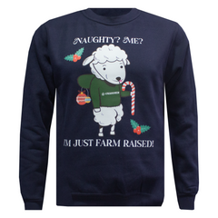 Naughty? Me? I'm Just Farm Raised! Adults Christmas Sweatshirt
