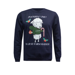 Naughty? Me? I'm Just Farm Raised! Kids Christmas Sweatshirt