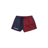 GRASSMEN Burgundy & Navy - Kids Unisex Harlequin Two Toned Shorts