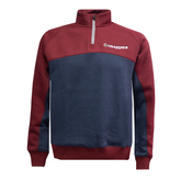 GRASSMEN Burgundy, Navy & White - Adults Unisex Cotton Quarter Zip
