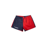 GRASSMEN Red & Navy - Kids Unisex Harlequin Two Toned Shorts