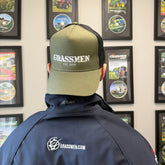 GRASSMEN Olive Green / Black Trucker Snapback Cap