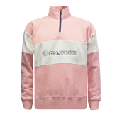GRASSMEN Pink & White - Adults Unisex Cotton Quarter Zip