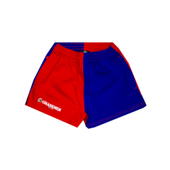 GRASSMEN Royal Blue & Red Adults Two-Toned Harlequin Shorts