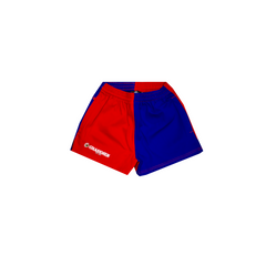 GRASSMEN Royal Blue & Red Kids Two-Toned Harlequin Shorts – New & Improved Fit