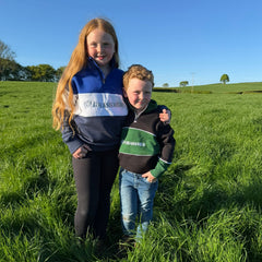 GRASSMEN Black, Green & White - Kids Unisex Cotton Quarter Zip