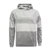 GRASSMEN Heavyweight Contrast Panelled Hoodie - Heather Grey/White