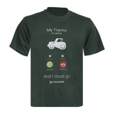 "My Tractor is calling and i must go" Novelty Adults Bottle Green T-Shirt