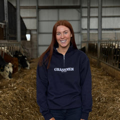 "AGRI IS OUR CULTURE" Adults Navy Pro 1/4 Zip Sweatshirt