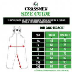 "GRASSMEN" Unisex Adults Waterproof Bib & Brace Olive