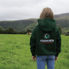 "GRASSMEN" Kids Bottle Green Hoodie