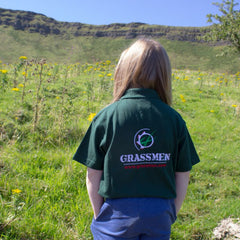 "GRASSMEN" Kids Bottle Green Polo Shirt