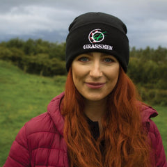 "GRASSMEN" Beanie Hat Black