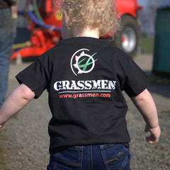 "GRASSMEN" Kids Black T-Shirt