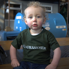 "GRASSMEN" Kids Bottle Green T-Shirt