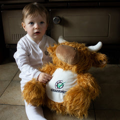"GRASSMEN" Moover the Highland Cow Large Plush Teddy