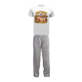 Hitting the Hay - Novelty Pyjama Set - Adults Grey/White