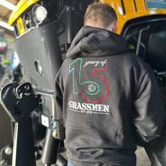 "15 Years of GRASSMEN" Adults Black Anniversary Hoodie