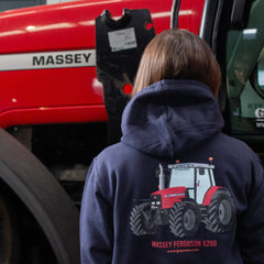 "Massey Ferguson 6290" Unisex Adults Navy Hoodie - DTF Print