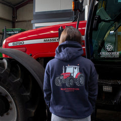 "Massey Ferguson 6290" Unisex Adults Navy Hoodie - DTF Print