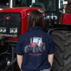 "Massey Ferguson 6290" Unisex Adults Navy Polo Shirt - DTF Print