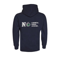 "NO FARMERS. NO FOOD. NO FUTURE." Kids Navy Hoodie