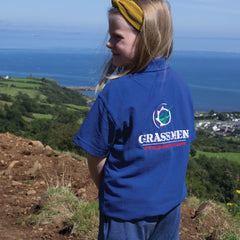 "GRASSMEN" Kids Royal Blue Polo Shirt