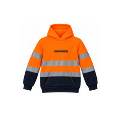 GRASSMEN Kids Orange/Navy Hi-Vis Hoodie