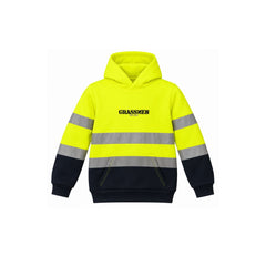 GRASSMEN Kids Yellow/Navy Hi-Vis Hoodie
