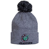 "GRASSMEN" Bobble Hat Light Grey