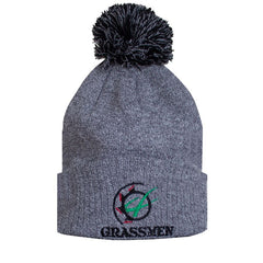 "GRASSMEN" Bobble Hat Light Grey