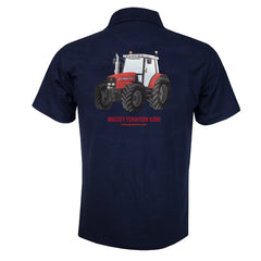 "Massey Ferguson 6290" Unisex Adults Navy Polo Shirt - DTF Print