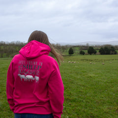 "Just trying to get my sheep together" Pink Hoodie Unisex Adults Hoodie