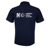 "NO FARMERS. NO FOOD. NO FUTURE." Unisex Adults Navy Polo Shirt