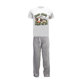 Good Night it's Pasture bed time - Novelty Pyjama Set - Adults Grey/White