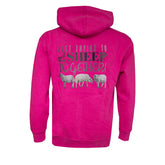 "Just trying to get my sheep together" Pink Hoodie Unisex Adults Hoodie