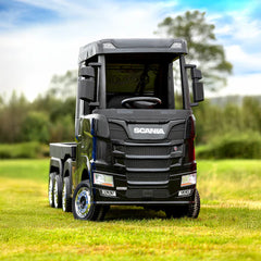 Official Scania 24V Black Ride-On Truck & Trailer