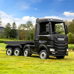 Official Scania 24V Black Ride-On Truck & Trailer