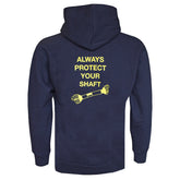 "ALWAYS PROTECT YOUR SHAFT" Unisex Adults Navy Hoodie
