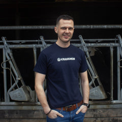 "GRASSMEN" Unisex Adults Navy T-Shirt