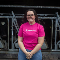 "GRASSMEN" Unisex Adults Pink T-Shirt