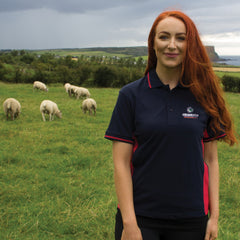 "GRASSMEN" Unisex Adults Two Toned Navy & Red Polo Shirt